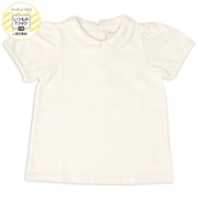 [ベビー]いつものＴシャツ　半袖　天竺素材　襟付き　オフホワイト