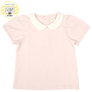 [ベビー]いつものＴシャツ　半袖　天竺素材　襟付き　ピンク