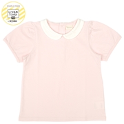 [キッズ]いつものＴシャツ　半袖　天竺素材　襟付き　ピンク