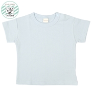 [ベビー]いつものＴシャツ　半袖　ワッフル素材　サックス