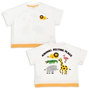 [ベビー]半袖　Ｔシャツ　バックプリント　オフホワイト