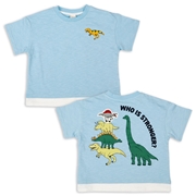 [キッズ]半袖　Ｔシャツ　バックプリント　サックス