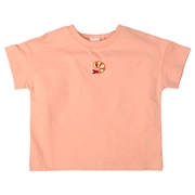 [ベビー]半袖　Ｔシャツ　ワンポイント刺繍　オレンジ