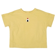 [ベビー]半袖　Ｔシャツ　ワンポイント刺繍　イエロー