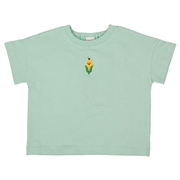 [ベビー]半袖　Ｔシャツ　ワンポイント刺繍　グリーン