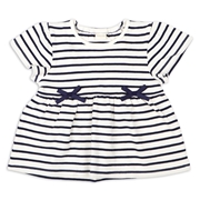 [ベビー]半袖　チュニック　柄　ネイビー