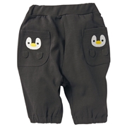 [ベビー]７分丈　パンツ　アニマルポケット チャコールグレー