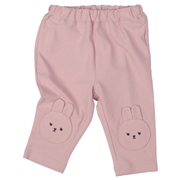 [ベビー]７分丈　パンツ　ひざあてアニマル ピンク