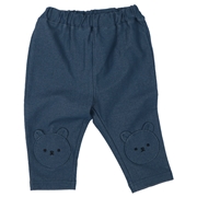 [ベビー]７分丈　パンツ　ひざあてアニマル ネイビー