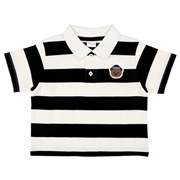 [ベビー]半袖　ポロシャツ　ボーダー　ブラック