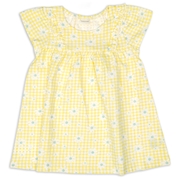 [ベビー]半袖　ワンピース　総柄　イエロー