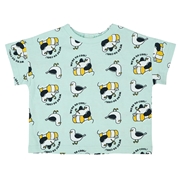 [ベビー]半袖　Ｔシャツ　総柄　ペパーミント