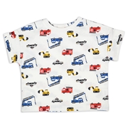 [ベビー]半袖　Ｔシャツ　総柄　ブルー