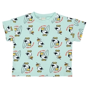 [キッズ]半袖　Ｔシャツ　総柄　ペパーミント