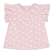 [ベビー]半袖　Ｔシャツ　総柄　ピンク