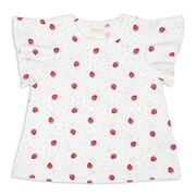 [ベビー]半袖　Ｔシャツ　総柄　レッド