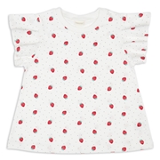 [キッズ]半袖　Ｔシャツ　総柄　レッド