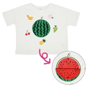 [ベビー]半袖　Ｔシャツ　きになるすいか
