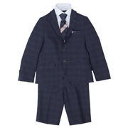 [120・130cm]スーツセット　2つボタン　細身　ネイビー