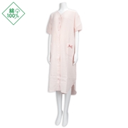 [授乳仕様]半袖ワンピース　モスリンガーゼ　ピンク