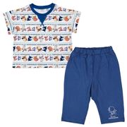 [キッズ]ガゼット付きパジャマ　アンパンマン　ネイビー