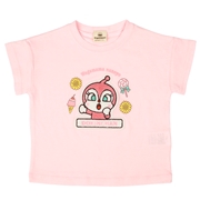 [キッズ]サガラ刺繍Ｔシャツ　アンパンマン　ピンク