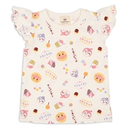 [ベビー]お菓子総柄Ｔシャツ　アンパンマン　アイボリー