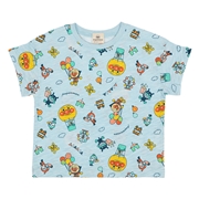 [ベビー]テーマパーク総柄Ｔシャツ　アンパンマン　サックス