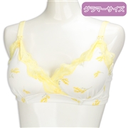 [グラマーサイズ]ナチュラルフィットブラ　花柄　イエロー
