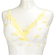 [LL・3Lサイズ]ナチュラルフィットブラ　大きいサイズ　花柄　イエロー