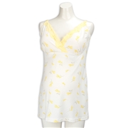 [LL～3Lサイズ]カップ付キャミソール　大きいサイズ　花柄　イエロー