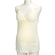 カップ付きキャミソール　小花柄　アイボリー