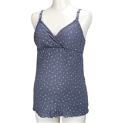 カップ付きキャミソール　小花柄　ブルー