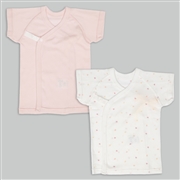 短肌着２枚組スナップ半袖　ピンク