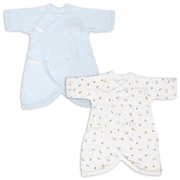 コンビ肌着２枚組スナップ長袖　サックス