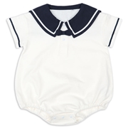 半袖セーラーロンパース　ホワイト