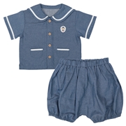 [乳児]セーラーシャツセットアップ　ブルー