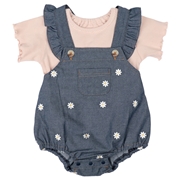 オーバーオール＋半袖Tシャツセット　ネイビー