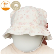 [44~48cm]耳付きハット　ディズニー　猫モチーフ　日よけ付き　ピンク
