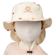 [48～52cm]日よけ付き帽子　おさるのジョージ　アイボリー