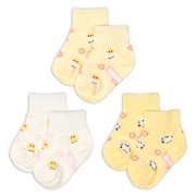 [ベビー]ショートソックス3足組　ひよこたまご