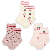 [ベビー]クルーソックス3足組　チェリーフロート