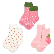 [キッズ]クルーソックス3足組　なりきりイチゴ