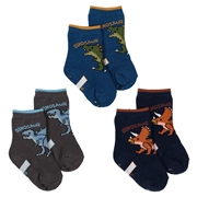 [ベビー]クルーソックス3足組　デカ恐竜