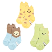 [ベビー]クルーソックス3足組　なりきりきりん