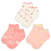 [キッズ]アンクルソックス3足組　おはなちょうちょ