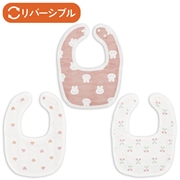 スタイ３枚組６重ガーゼジャガード　ピンク