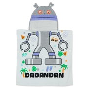 フード付きタオルポンチョ だだんだん グレー