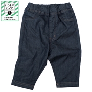 [ベビー]いつものパンツ　７分丈　布帛　速乾素材 ブルー