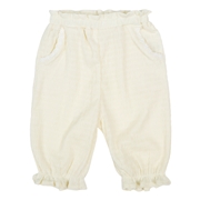 [ベビー]７分丈パンツ　花モチーフ　ジャガード　オフホワイト